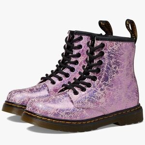 Dr Marten Kids Size 2 Boots Pink Glitter Metallic